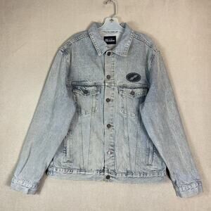 We11done Jacket Mens S Blue Button Up Classic Fit Chest Pockets 90s Retro Denim‎